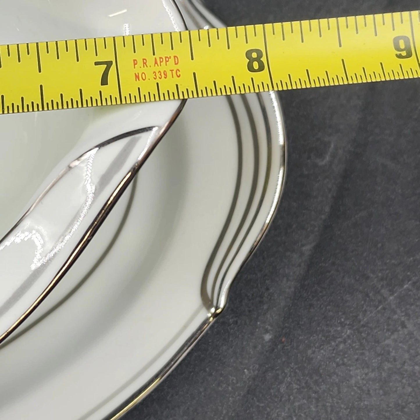 Noritake Crest 5421 Gravy Boat Attached Underplate Lily of the Valley Platinum