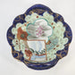 2 Japanese Porcelain Oval Dishes Hand Painted Raised Cobalt Blue Handles 8"x6.5"
