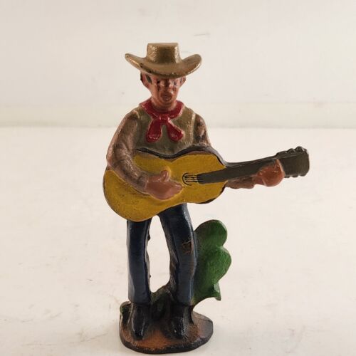 John Wright Cast Iron Cowboy Bottle Opener Figurine Singing 1950s Vintage