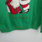 Jerzees XL Christmas Sweatshirt Santa Mrs Claus Green TIS THE SEASON 1990's USA