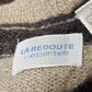 La Redoute Essentiels Striped Sweater Size 14/16 Beige Brown Button Front Macau