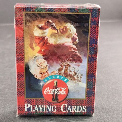 Coca-Cola Playing Cards 2 Decks In Tin NIB Nostalgia Christmas Santa Claus