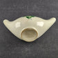 Double Spout Ceramic Ivy Leaf Pattern Oil & Vinegar Dispenser 8" Vintage Crazed