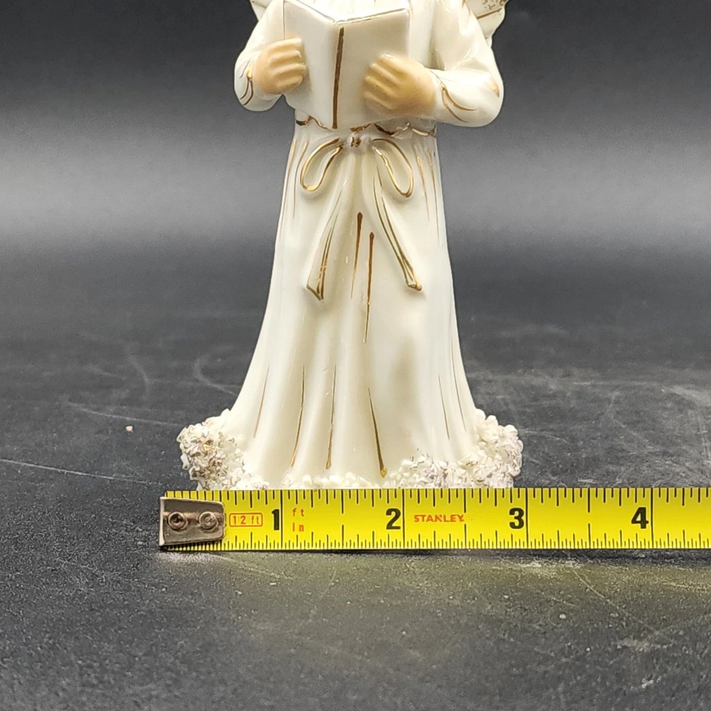 Lefton Choir Angel Singing Reading Book Figurine Porcelain Japan 6.25" Tall Vtg