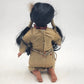 Native American Porcelain Doll Indigenous Girl Kneeling Traditional Dress 12"