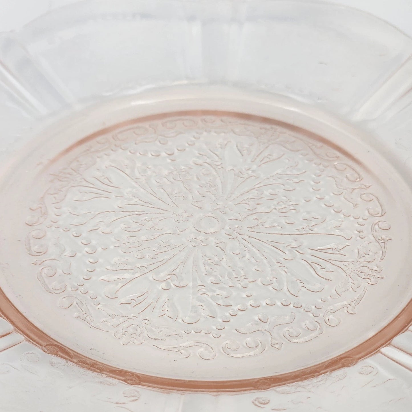 Vintage American Sweetheart Pink Depression Glass Bread Plates Set