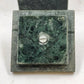 Green Marble Box Solid Walls Trinket Jewelry Storage with Lid 3.5" x 4" Vintage