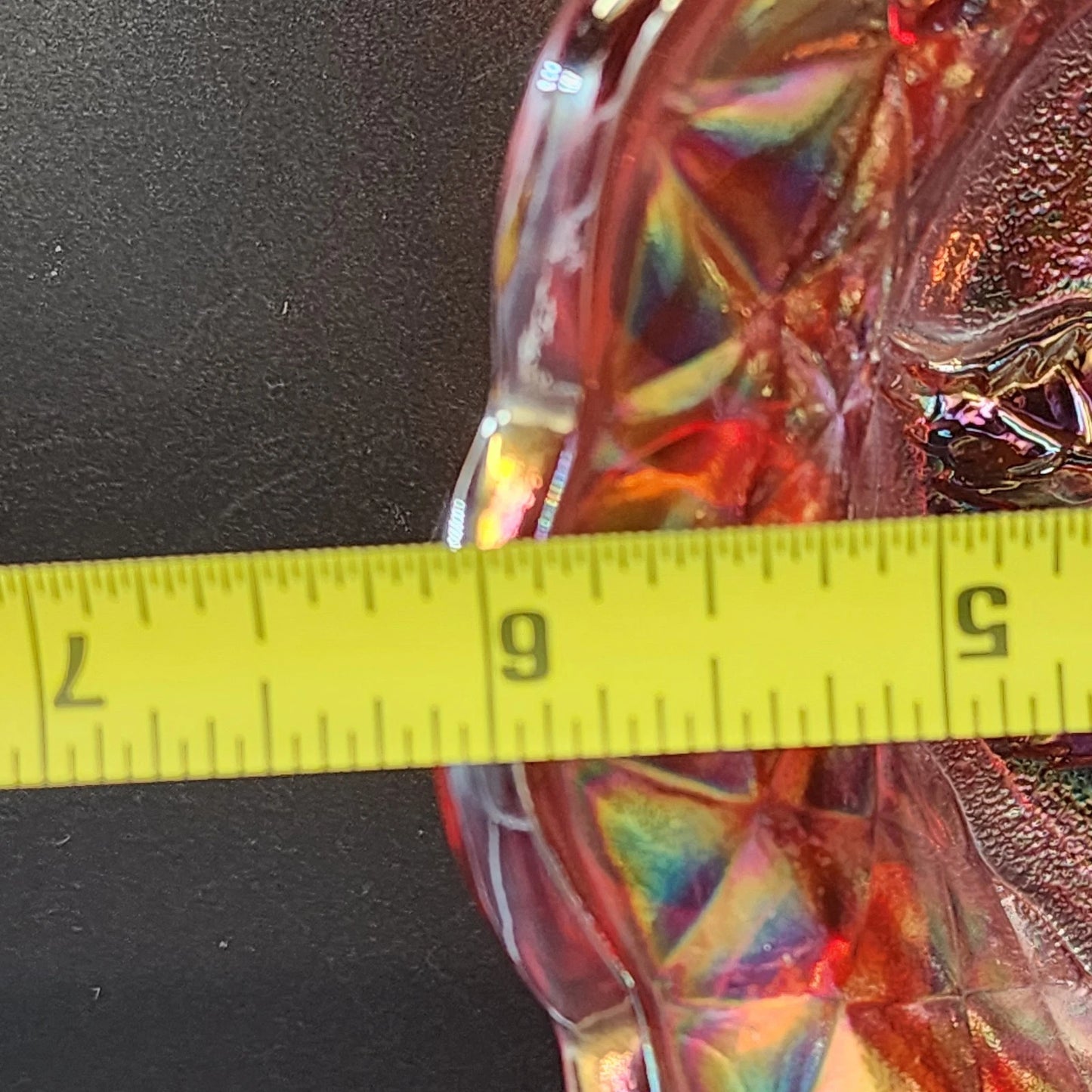 Fenton Marigold Carnival Glass Bowl Grape Cable Iridescent Scalloped Edge 6" Vtg