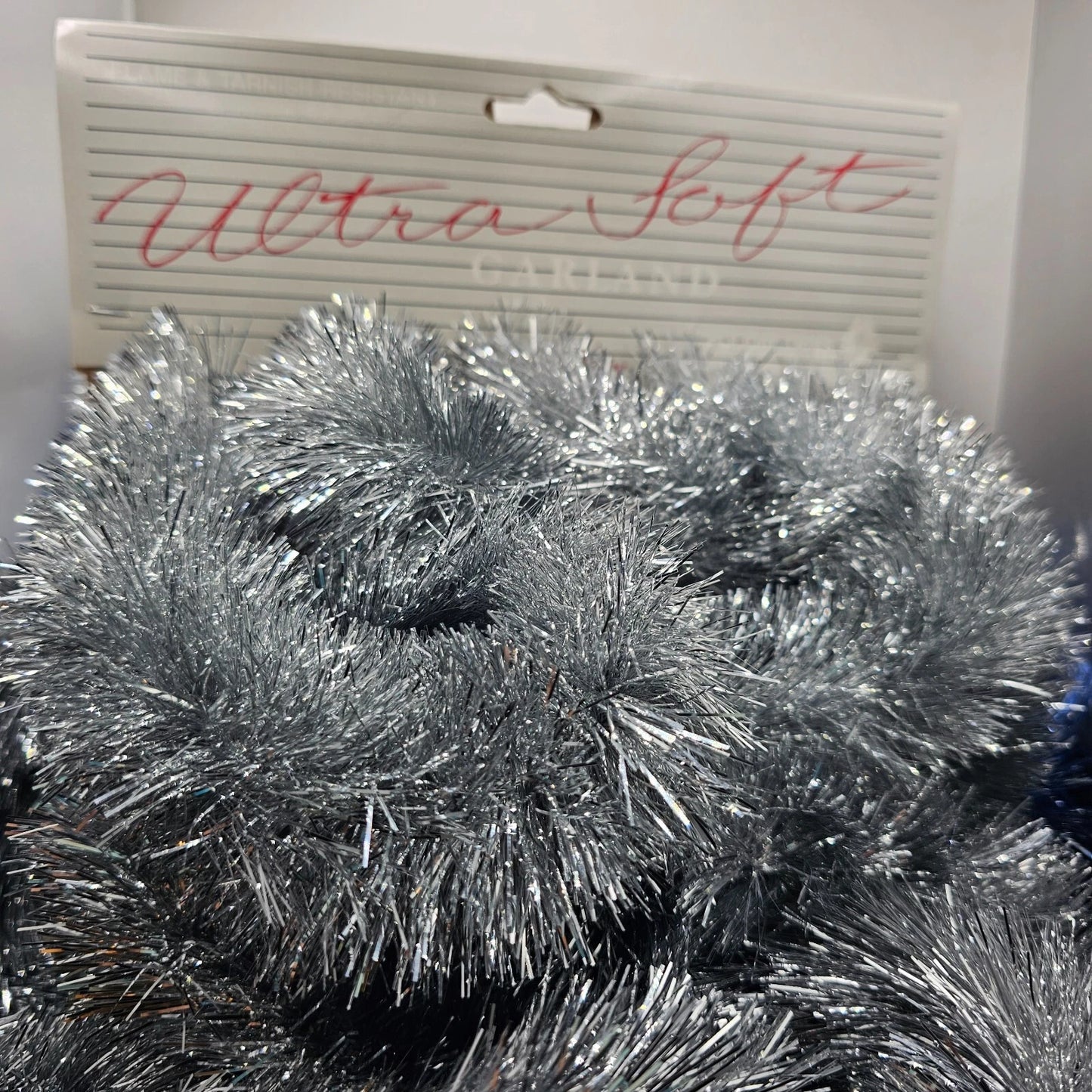 3 Pk Vintage Christmas Tinsel Garland Blue Silver Gold 18' NOS Made USA Shiney