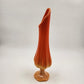 Swung Glass Vase Orange Bittersweet Footed Pedestal 13" L E Smith Glass MCM