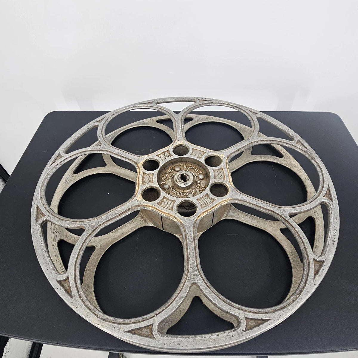 National Theater Supply Goldberg Bros 15" 35mm Aluminum 6-Hole Film Reel Vintage