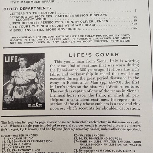 Life Magazine March 3 1947 History of Western Culture Renaissance Man Vintage