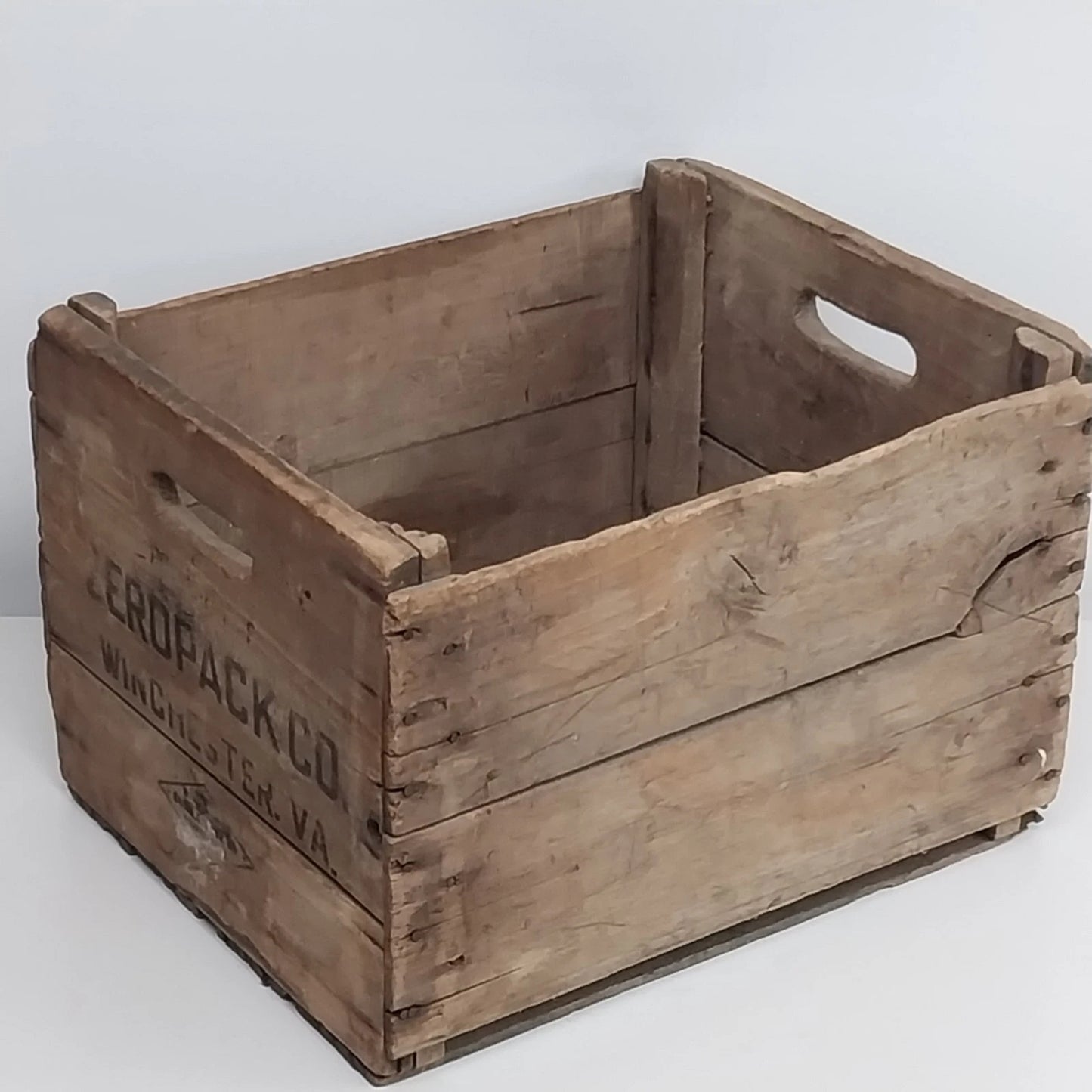 Zeropack Wooden Crate Winchester VA Advertising Storage Box Vintage 18x15x12