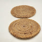 Set 2 Vintage Raffia Woven Round Trivets 8" Boho Kitchen Hot Pads Rustic Decor