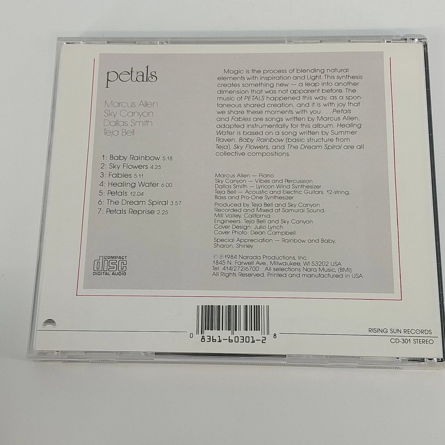 Marcus Allen Sky Canyon Dallas Smith Teja Bell Petals CD New Age USA