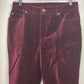Newport News Jeanology Maroon Pants Size 10 Suede-Like Soft Stretch Cotton Vtg