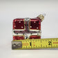 Czech Glass Christmas Present Gift Box Ornament Red Hand Painted 1.75" Vintage