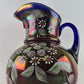 Northwood Fenton Cherries and Blossoms Pitcher Cobalt Blue Hand Painted Antique