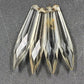 4 Rock Icicle Spear Crystal Glass Drop Chandelier Prisms 2.95" w Wire Connectors