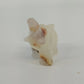 Hand Carved Marble Onyx Elephant Figurine White Brown Stone Sculpture 2.25"