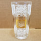 6 Vintage Glass Tumblers Gold White Geometric Design 2 each 5.5" - 5" - 3" tall