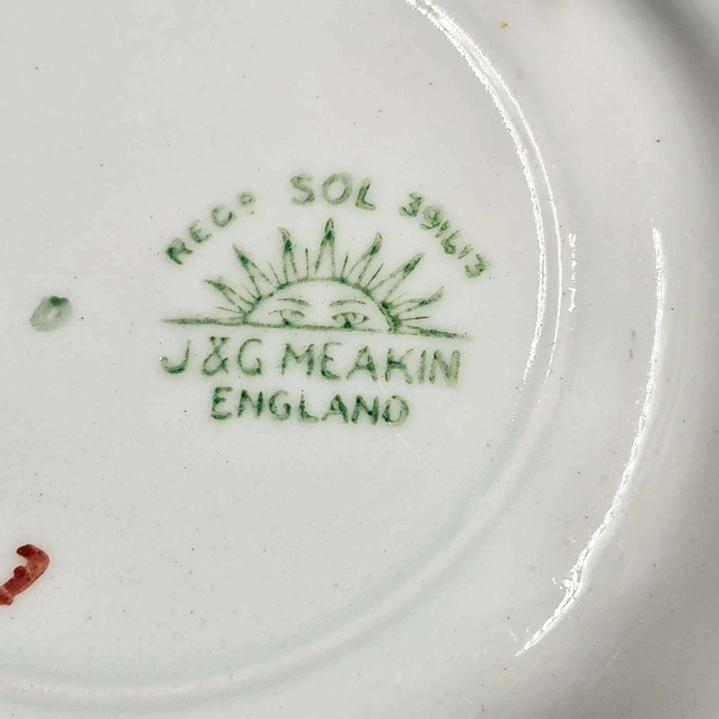 6 Nebraska Blue Fruit Berry Bowls England Blue Rim Flower Accent J&G Meakin