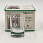 Set 4 Strauss Italian Crystal Clear Shot Glass Luigi Bormioli 2 oz Square w Box