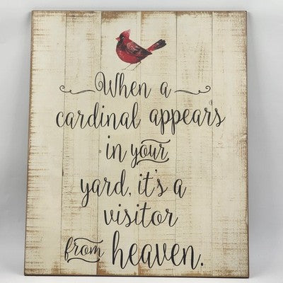 When A Cardinal Appears Ganz Wall Plaque Sign 18" x 22” Hanging Home Décor