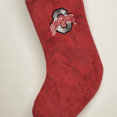 Ohio State Univ Christmas Stocking Red Gray Sock 18" Ridgewood Collectables Vtg