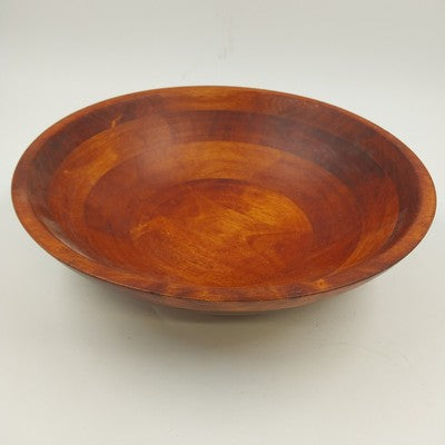 Red Mahogany Wood Varnished Serving Salad Bowl Large 12"x3.75" Vietnam