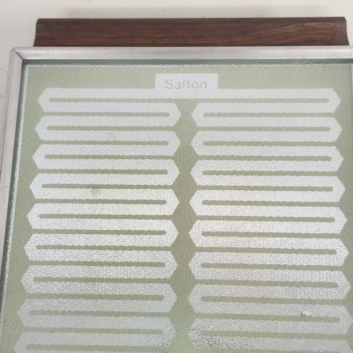 Salton Hotray H-122 Electric Food Warmer Glass Tray 16" Woodgrain Vintage