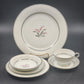 Noritake Crest 6 Piece Place Setting Lily of the Valley 5421 Platinum Trim Vtg