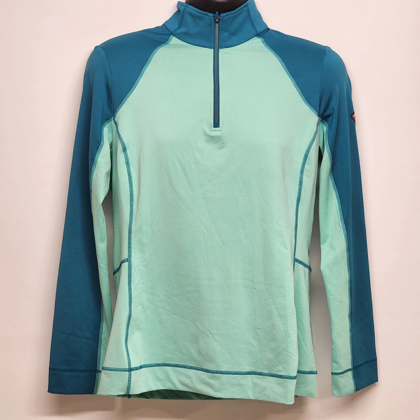 Spyder Activewear 1/4 Zip Pullover Track Jacket women's Large Teal Blue Thailand