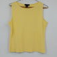 SML Sport Sleeveless Tank Top Women's Medium Solid Yellow Cotton Blend Crew Neck