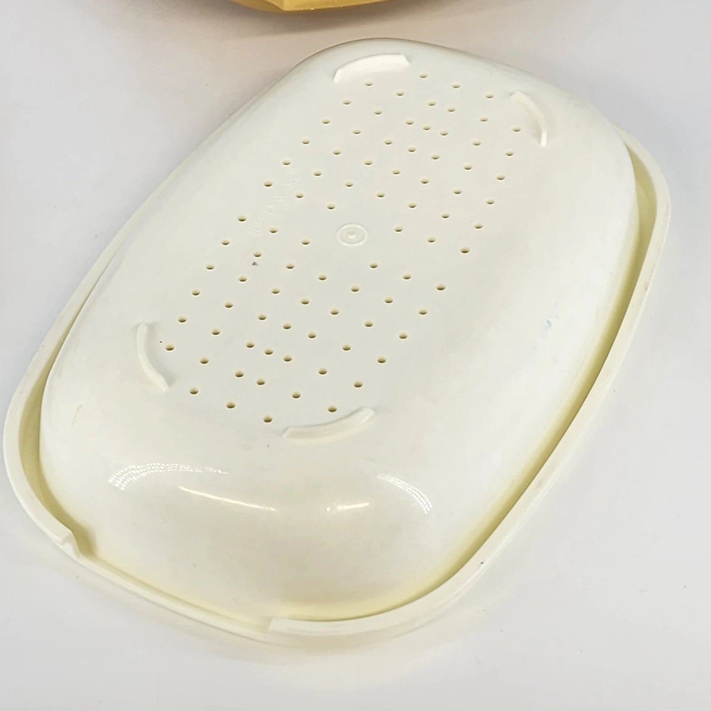 Tupperware 3 Pc Microwave Steamer Set 11" Harvest Gold Vegetable Cooker Vintage