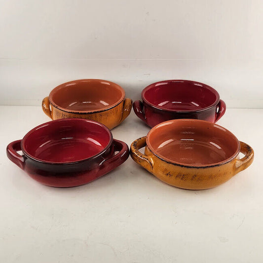 De Silva Pottery Soup Bowl Casserole Italian Handmade Clay Art Loop Handles 5.5"