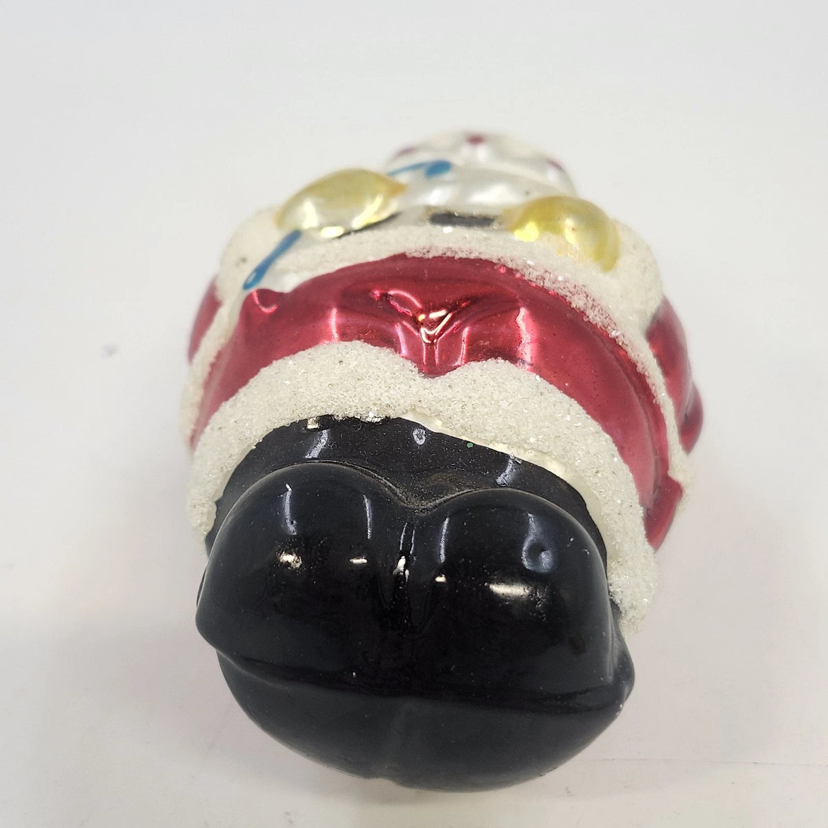 Santa Claus Hand Painted Blown Glass Christmas Hanging Ornament 5.25" Candy Cane