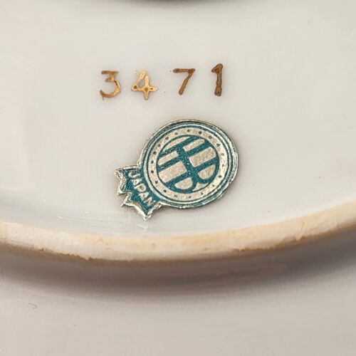HB Japan White Porcelain Pedestal Dish Compote Hand Painted Roses Gold Trim 3471