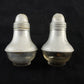 3¼" Glass Aluminum Salt Pepper Shaker Set Vintage Kitchen Short Atomic Bulb