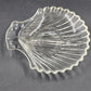 Clamshell Divided Crystal Glass Serving Dish 6"x1" 1950s Vintage