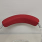 Red Adjustable Height Vinyl Bar Stool with Arms Chrome Footrest Pneumatic NOS