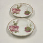 2 Rosenthal RC Monbijou Butter Pat Dishes Pink Roses Gold Scallop Bavaria