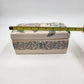 Embossed Ceramic Jewelry Box Macau Hand Painted Pink Blue Floral Design 8"x4"x4"