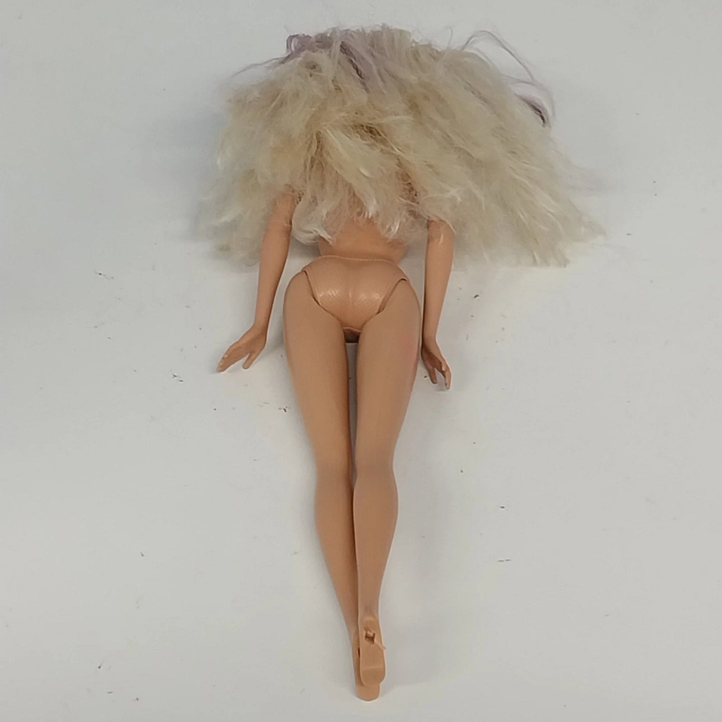 Mattel Barbie Doll Blonde Purple Hair Bendable Knees Nude Hair 1998 Head 1999