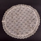 Matching White Table Runner w Two Round Lace Crocheted Eyelet Ruffled Doilies