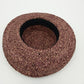Purple Woven Straw Sun Hat Bow with Black Rose Grosgrain Floral Flower Band 15"
