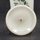 Apothecary Jar Blue Tea Rose in White Frosted Milk Glass with Gold Trim 9" x 4"d