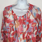 Peach Love California Boho Hippy Flowy Red Tunic Top Lined Large California Vtg