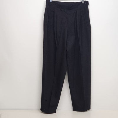 SK & Company Solid Black Silk Pleated Front Dress Pants Size 12 Side Zip China
