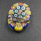 Oval Murano Glass Style Circles Multicolor Floral & Circles Brooch Lapel Pin